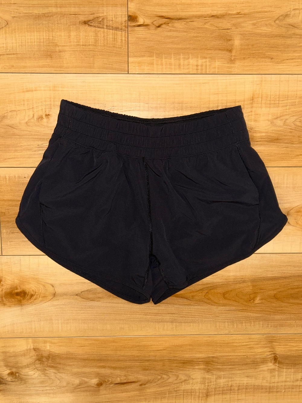 Women’s Black High-Rise Active Track Shorts